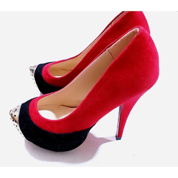 JOJO Cat Shoes - JOJO Cat Red Black Platform Stilettos Size 5 NWOB